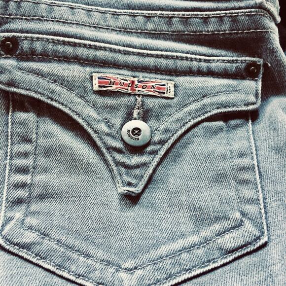 Hudson Jeans Lowrise Bootcut Light Gray Wash Flap Pockets Retro Size 28 - Picture 7 of 13